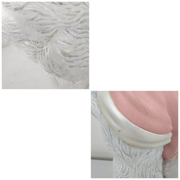 Vintage Christmas Santa Hat 8.5" Cat Kitten Kitty Ceramic Statuette Gray Cottage - Picture 7 of 9